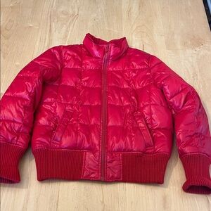 Old Navy Red Puffer Fun Shiny Jacket